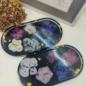 ovale Untersetzer / Schmuckschale schwarz