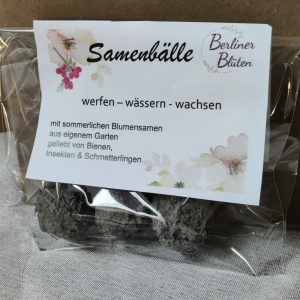 Samenbälle mit Samen aus eigenem Garten